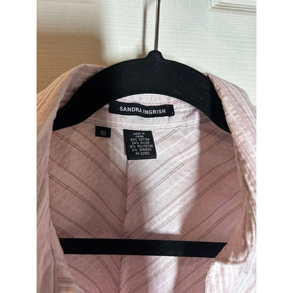 Sandra Ingush Women’s Button Down Tailored Top Size 10 - Picture 3 of 8